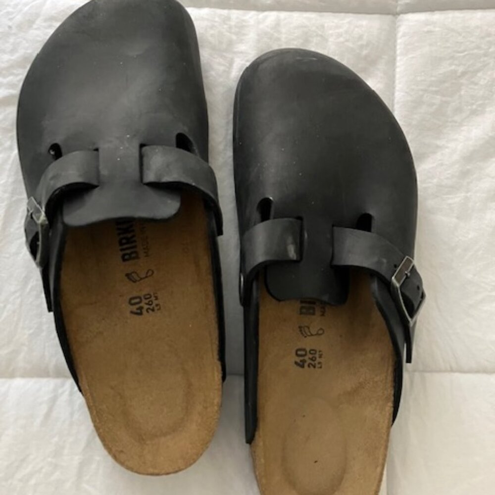 Birkenstock Boston NIB Black  Mules  (Size 40)  Regular Fit / Leather